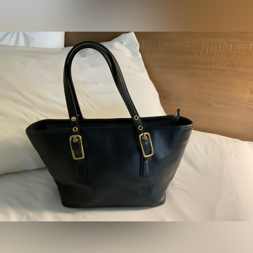 Coach 9846 Black Leather Legacy West Mini Market Purse Small Tote Authentic